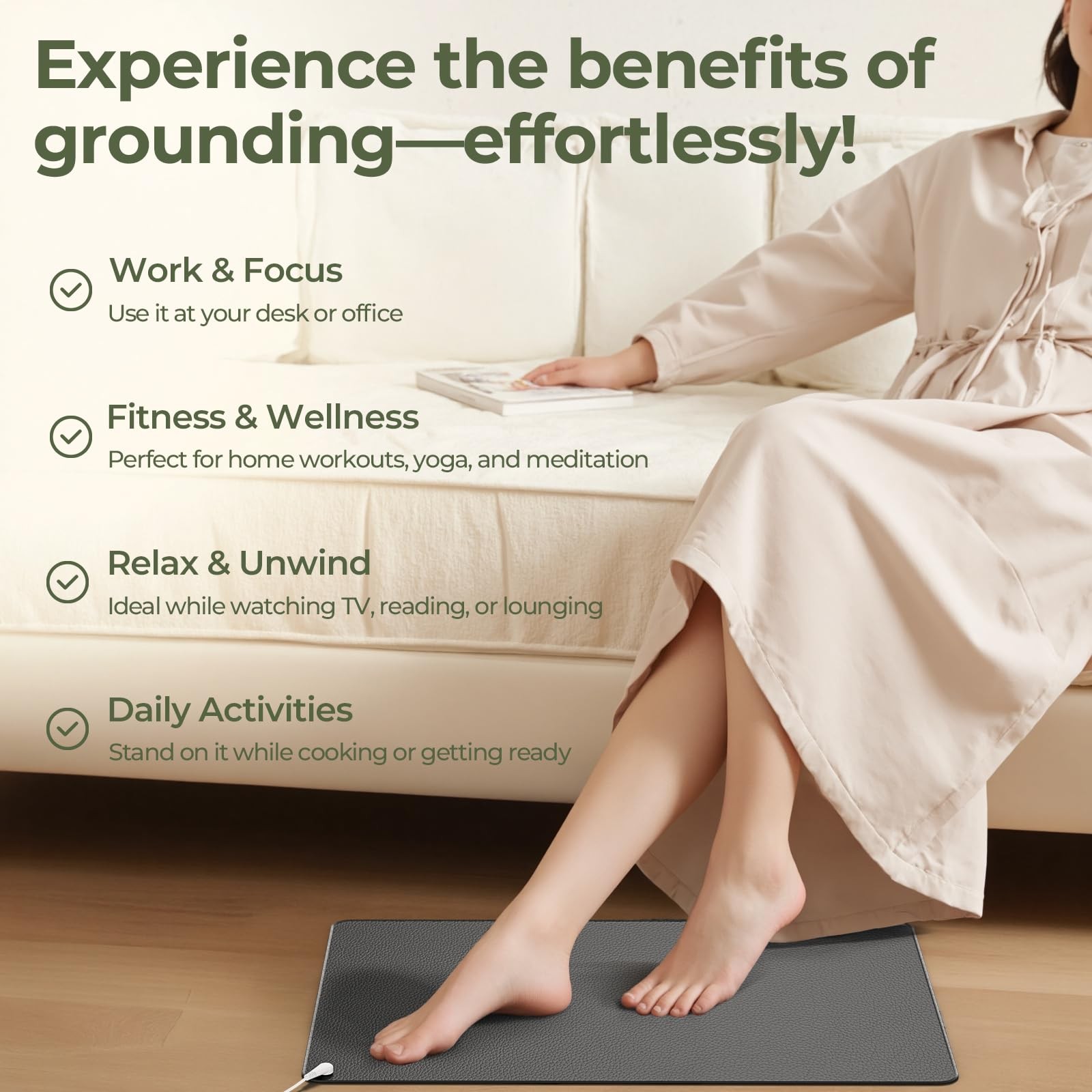 Grounding Mat for Feet,Sleep, Energy, Pain Relief, Inflammation, and Wellness...