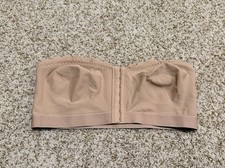 Women  s Strapless Front Closure Full Coverage Bandeau Bra Size L