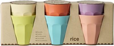 Rice by Rice Melamine Cups In Asst. Glory Days Colors Medium 6 Pa Größe Standard