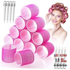 24Pcs Big Hair Rollers Set - Self Grip Jumbo Hair Curlers