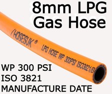 High Pressure LPG Gas Hose BS3212 - 8mm (5/16") - LPG Butane or Propane
