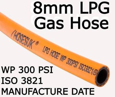 High Pressure LPG Gas Hose BS3212 - 8mm (5/16") - LPG Butane or Propane - Image 1 of 4
