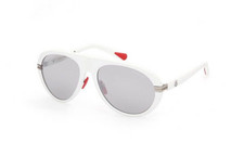 Authentic MONCLER Navigaze ML 0240 21C Shiny White w/Smoke Lens Sunglasses 57 mm
