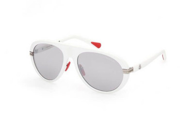 Authentic MONCLER Navigaze ML 0240 21C Shiny White w/Smoke Lens Sunglasses 57 mm