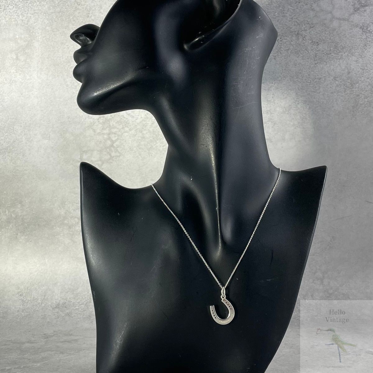 Authentic Tiffany & Co. Rare Horseshoe Necklace Silver 925 15.7