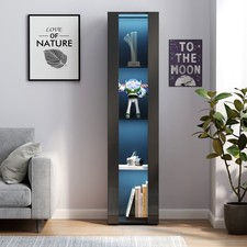 Side Cabinet With Aluminum Strip Lighting Features Ample Storage Space