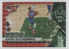 2020-21 Panini Mosaic Montage Red Mosaic Prizm Giannis Antetokounmpo #18 14rh