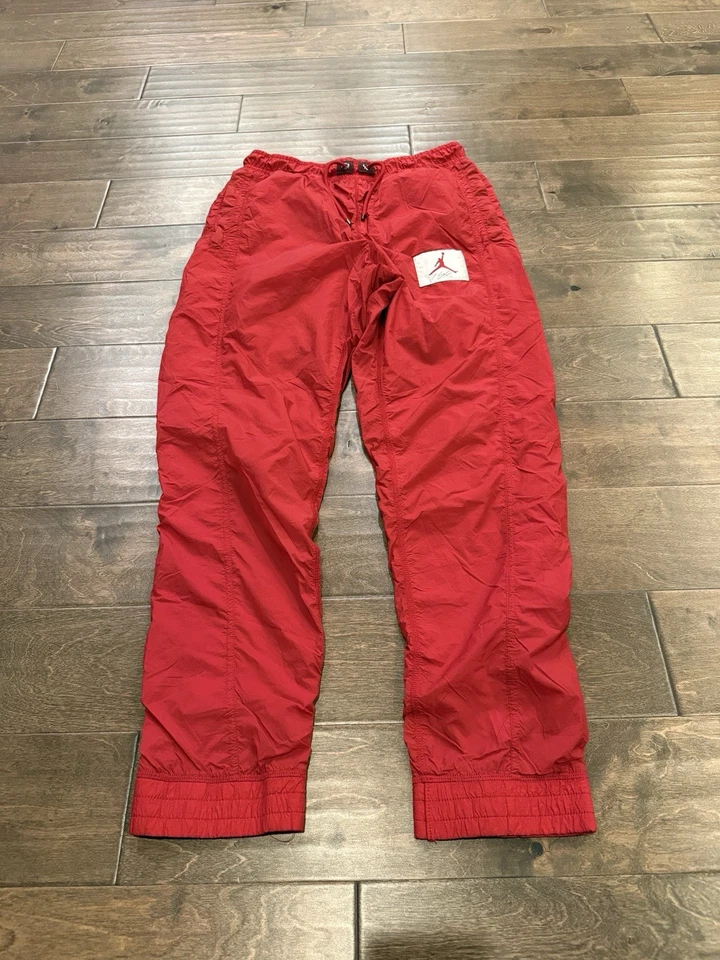 Jordan Mens Red Wings of Flight Drawstring Joggers Windbreaker Pants Size S - Image 2 of 4