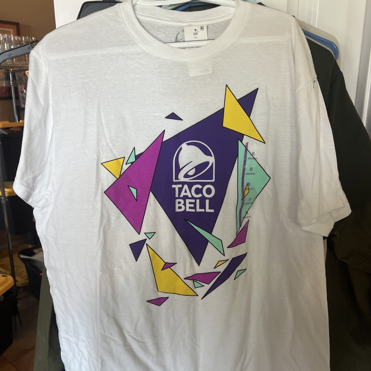 Taco Bell Fast Food Retro 90s Geometric Graphic White T