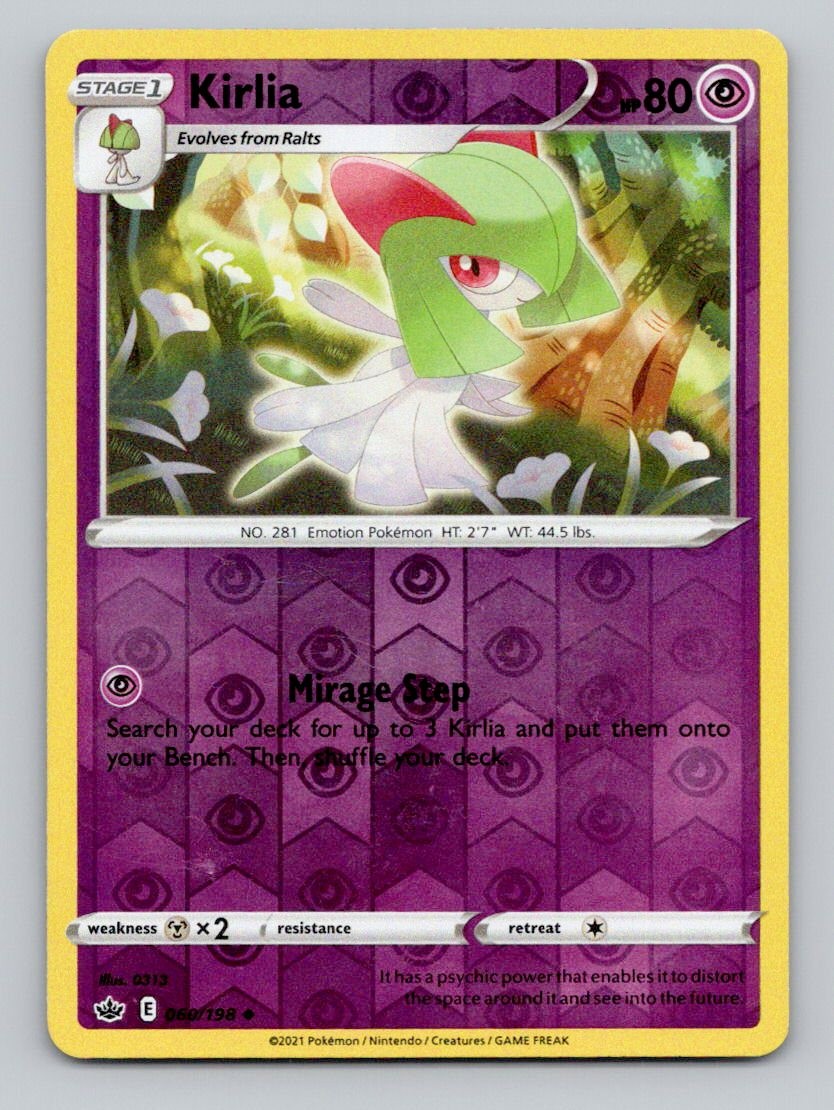 Kirlia 060/198 Uncommon Chilling Reign Pokemon Reverse Holo Near Mint