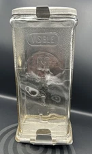 Antique Visible Mailbox 1920’s George Collins & Co Clear Glass Aluminum Lid Base