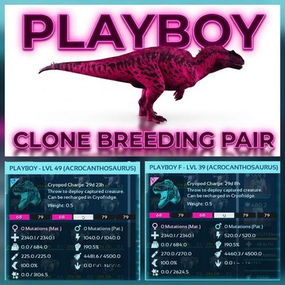 New Acrocanthosaurus clone Breeding Pair - Ark Asa Official PVE PC/XBX/PS5