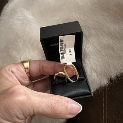 NEU MIT ETIKETT Saks Fifth Avenue 14kt Gelbgold ovale Creolen über 1/2 Rabatt auf Original $