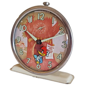 Vintage 1959 Columbia Time Products "Woody's Cafe" Wind-Up Alarm Clock