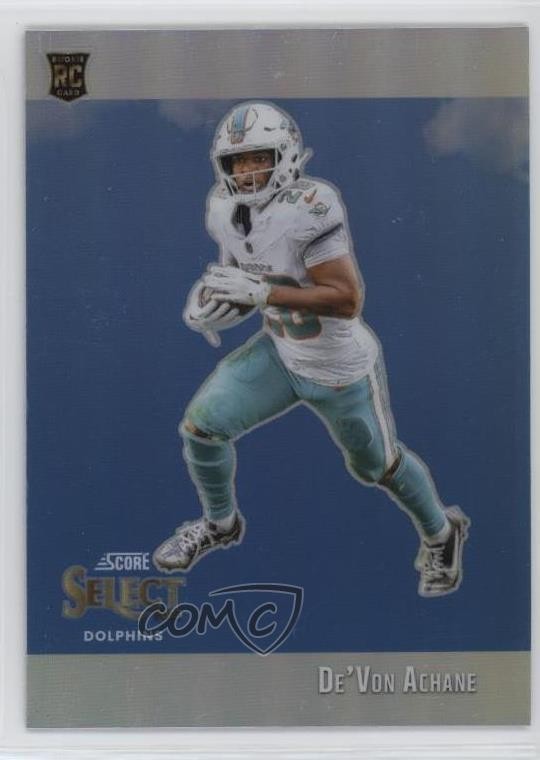 2023 Panini Select Score Throwback Silver Prizm De'Von Achane Rookie RC 4f5