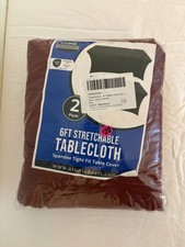 Utopia Kitchen 6 ft. Stretchable Tablecloth - Spandex Tight Fit Table Cloth - Br