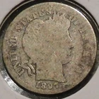 Silver Dime - Barber - 1897 (Obv hairline scratches.  Reverse very worn.)