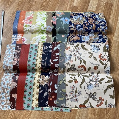 VTG Lot of 20 Sheets Wallpaper Samples , 1980 Imperial Showcase, 12x18'' botanica