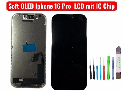 TOP-HX Soft OLED Display Für iPhone 16 Pro LCD Bildschirm Schwarz Inkl. Werkzeug