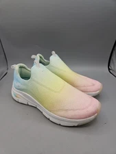 Size 10 Skechers Womens  Arch Fit Air Cooled Vibrant Multicolor Slip On Sneakers