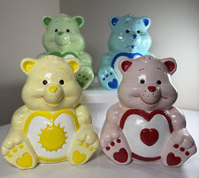 Care Bear Lot - Love, Funshine, Grumpy, Wish 4 PC Ceramic Figurine Vintage Set
