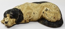 Antique Cast Iron Sleeping Shephard Dog Bank NO RESERVE JH211