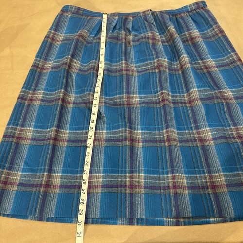 Vintage 1970’s Pendelton Skirt Womens 22 Multicolor Plaid 100% Pure Virgin Wool - Picture 6 of 16