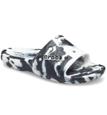 Crocs Classic Marbled Slides Black White Marble Slip On Sandals Mens 7‎ Womens 9 Crocs Classic Marbled Slide Sandals Black/White Size 7 Mens  main image 2
