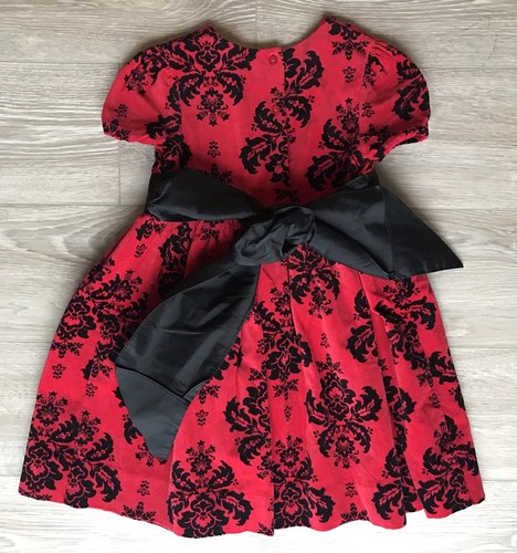 Hartstrings Red And Black Velvet Dress Size 6 - Picture 3 of 5