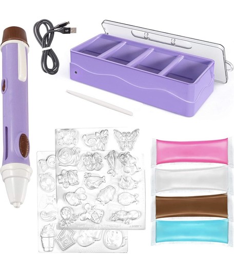 Real Cooking Chocolate Pen Draw in Chocolate DIY & Double Refill Kit + 40 Molds - Picture 5 of 7