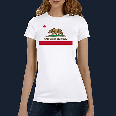 Republic Of California Damen T-Shirt - Denim Style T-Shirt Für Frauen
