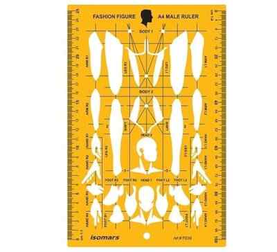 Isomars Fashion Figure Template Stencil Scale - Male