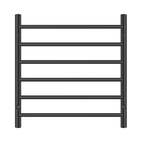 Black Electric Heated Towel Rail Rack Holder Warmer Aluminum 6 Round Bars Dryer - Picture 4 of 10