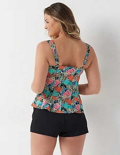 Fit 4 U Purple Wide Strap Sweetheart Tankini with Tap Short 12 New - Picture 3 of 7