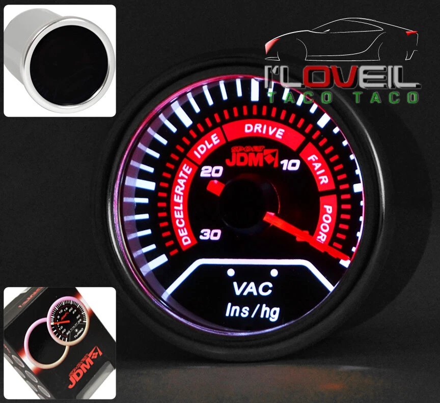 Twin Carbon Dash Mount Pod Oil Temperature Temp Vacuum Gauge Dial Tint Smoke Len - Изображение 3 из 3