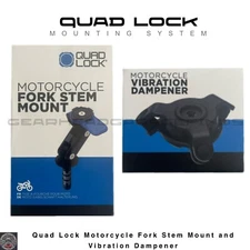 QUAD LOCK Motorcycle/Moto Fork/Stem Mount + Vibration Dampener NEW
