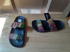 bebe Girls Embellished Slides Size 13/1 Medium NEW WITH TAGS