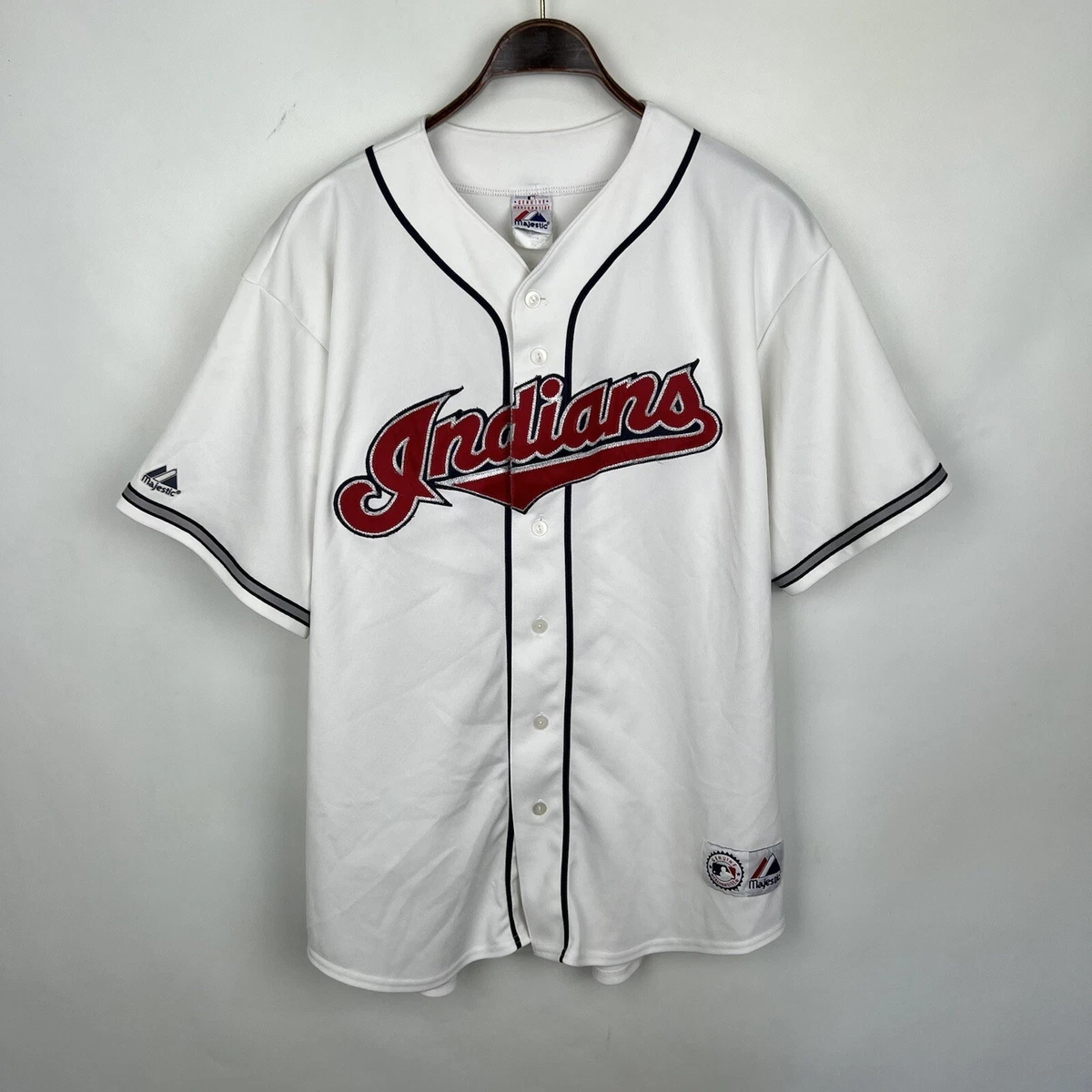 Majestic Cleveland Indians Stitched White Baseball Jersey Size: XXL USA