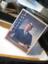 Signed Photo Card Apollo Era Astronaut Walter M. Wally Schirra Jr. with holder