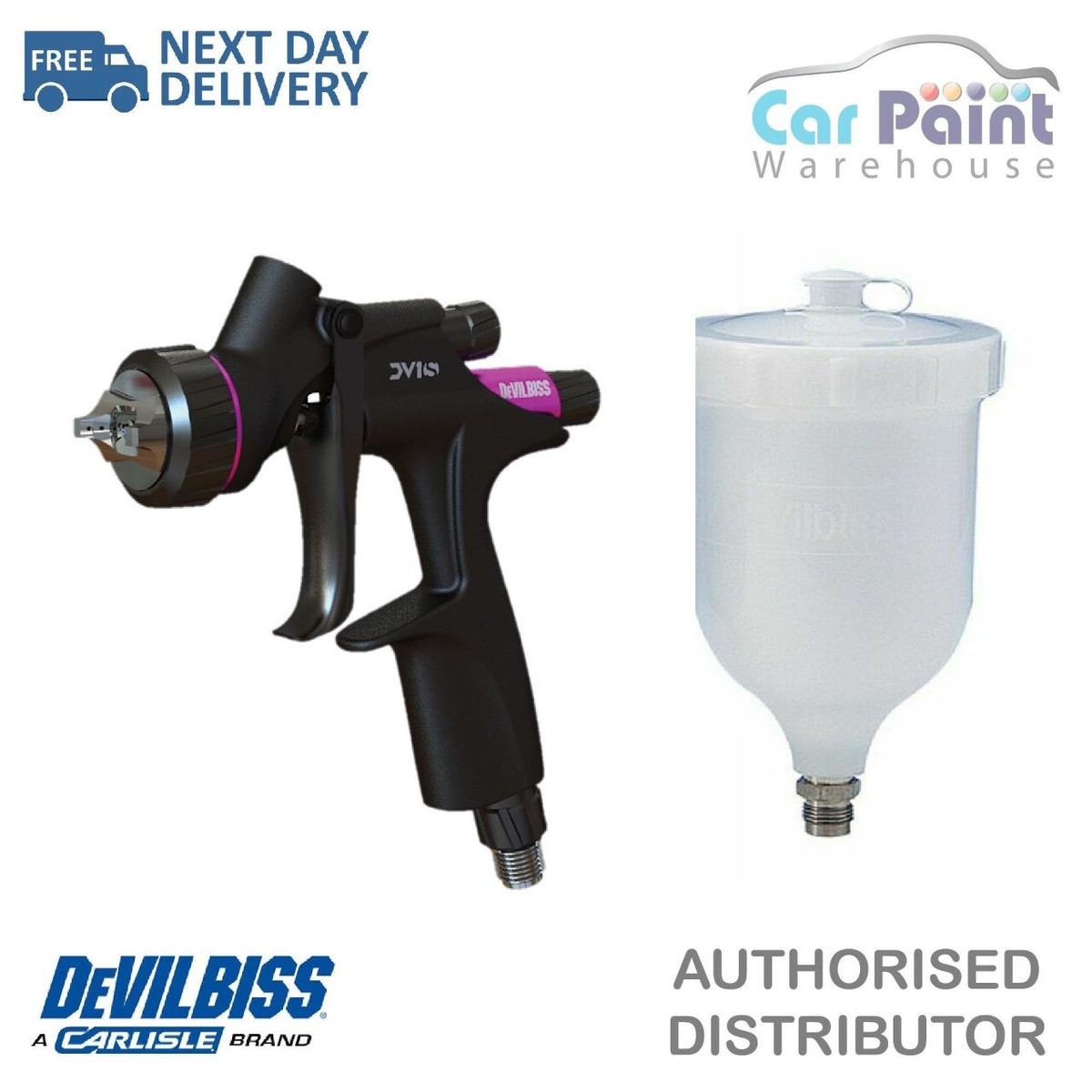 Devilbiss DV1 S HVLP 1.0mm+ 1.2mm Smart Repair Gravity Feed Spray 