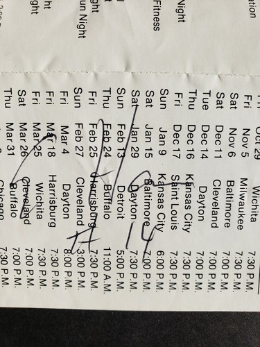 Canton Invaders signed 1993-94 Soccer Schedule - Picture 4 of 5