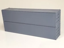 2 - HO Scale 40' ft FLAT SIDE Shipping Containers - Train Freight Car - Stacking