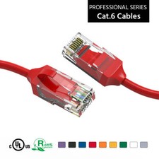 6Ft CAT6 28AWG Slim Ethernet Network Cable Red