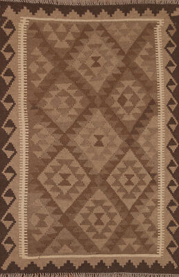 Geometric Kilim Rugs Wool Traditional Kelim Carpets 3x5 ft
