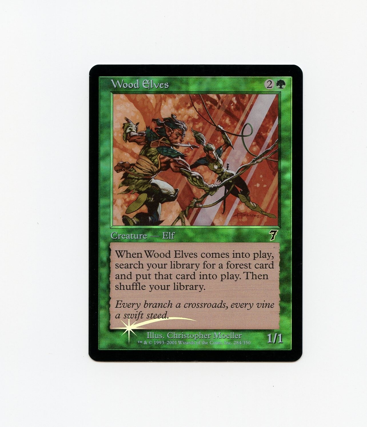 Wood Elves 7th Edition FOIL NM- MTG Magic the Gathering b