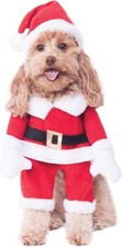 Walking Santa Claus Christmas Holiday Fancy Dress Halloween Pet Dog Cat Costume