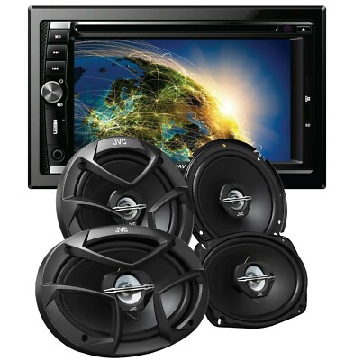 Gravity VGR-D900BT 2-DIN DVD Car Receiver + 2x JVC 6.5'' & 2x 6x9'' Car Speakers