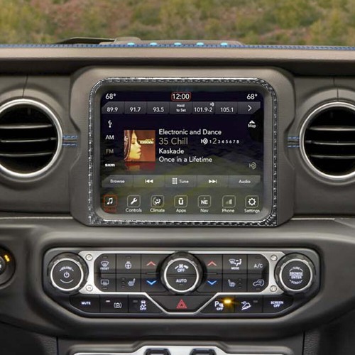 Marco de pantalla táctil de fibra de carbono de 8,4" para Jeep Wrangler Jl 2018+ Gladiator 2020+ - Imagen 9 de 15
