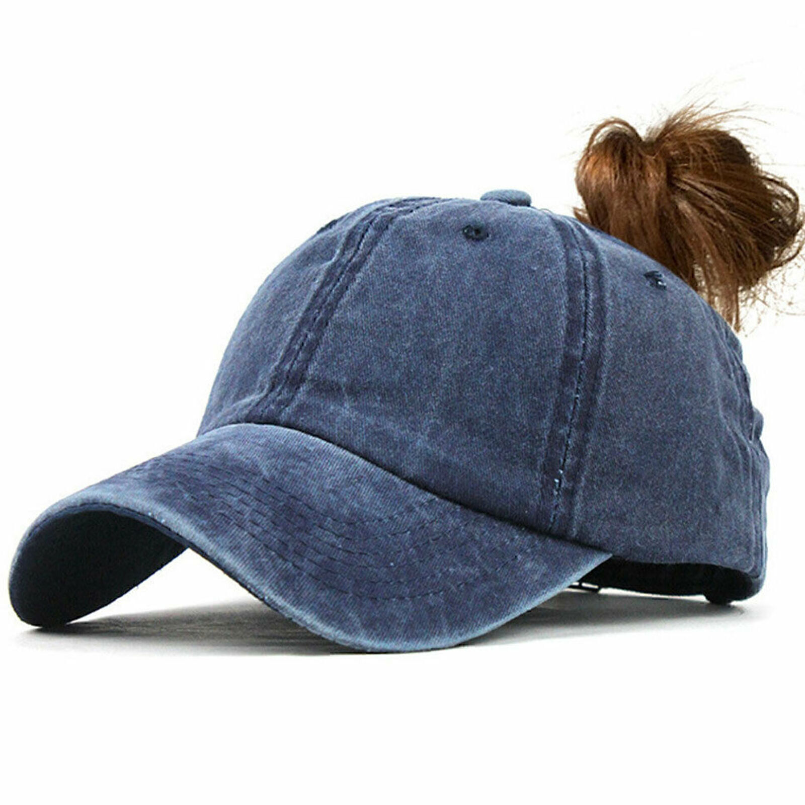 PONY Cappello donna lady cotone coda di cavallo regolabile sport vintage baseball cap