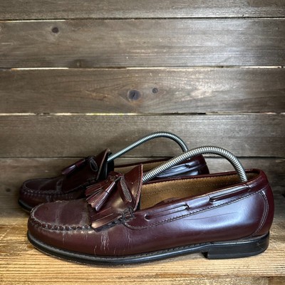 Mens L.L. Bean Mahogany Brown Leather Tassel Fringe Penny  display picture 3